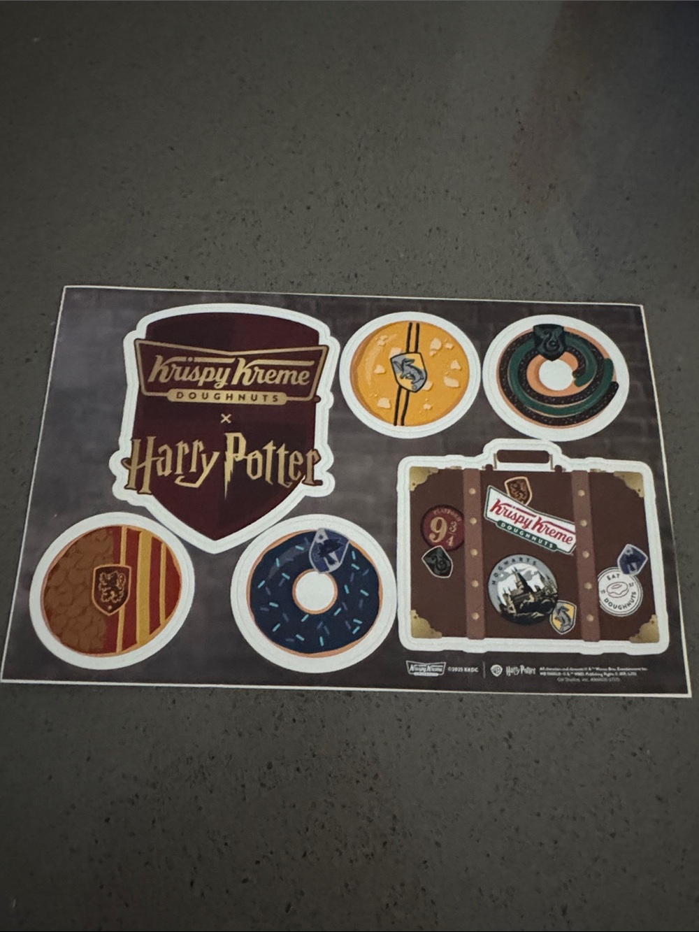 Krispy Kreme x Harry Potter Sticker Sheet - Brown & Gold Accent
